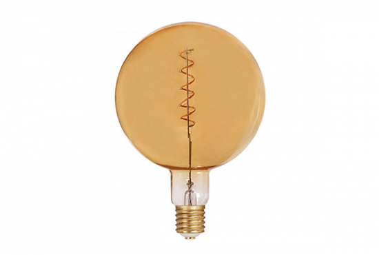 LED Spiral Filament G200 E27 Dimmable Amber - amoluce