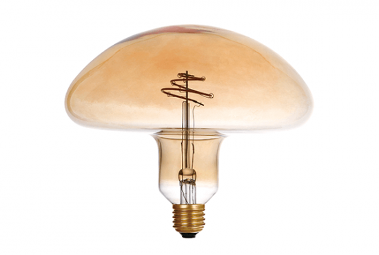 LED Spiral Filament Mushroom E27 Dimmable Amber - amoluce