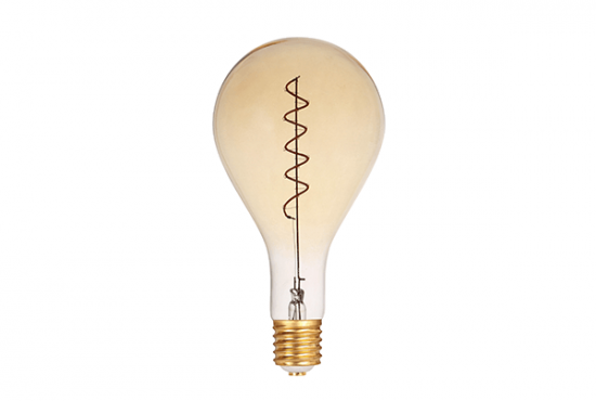 LED Spiral Filament PS160 E27 Dimmable Amber - amoluce